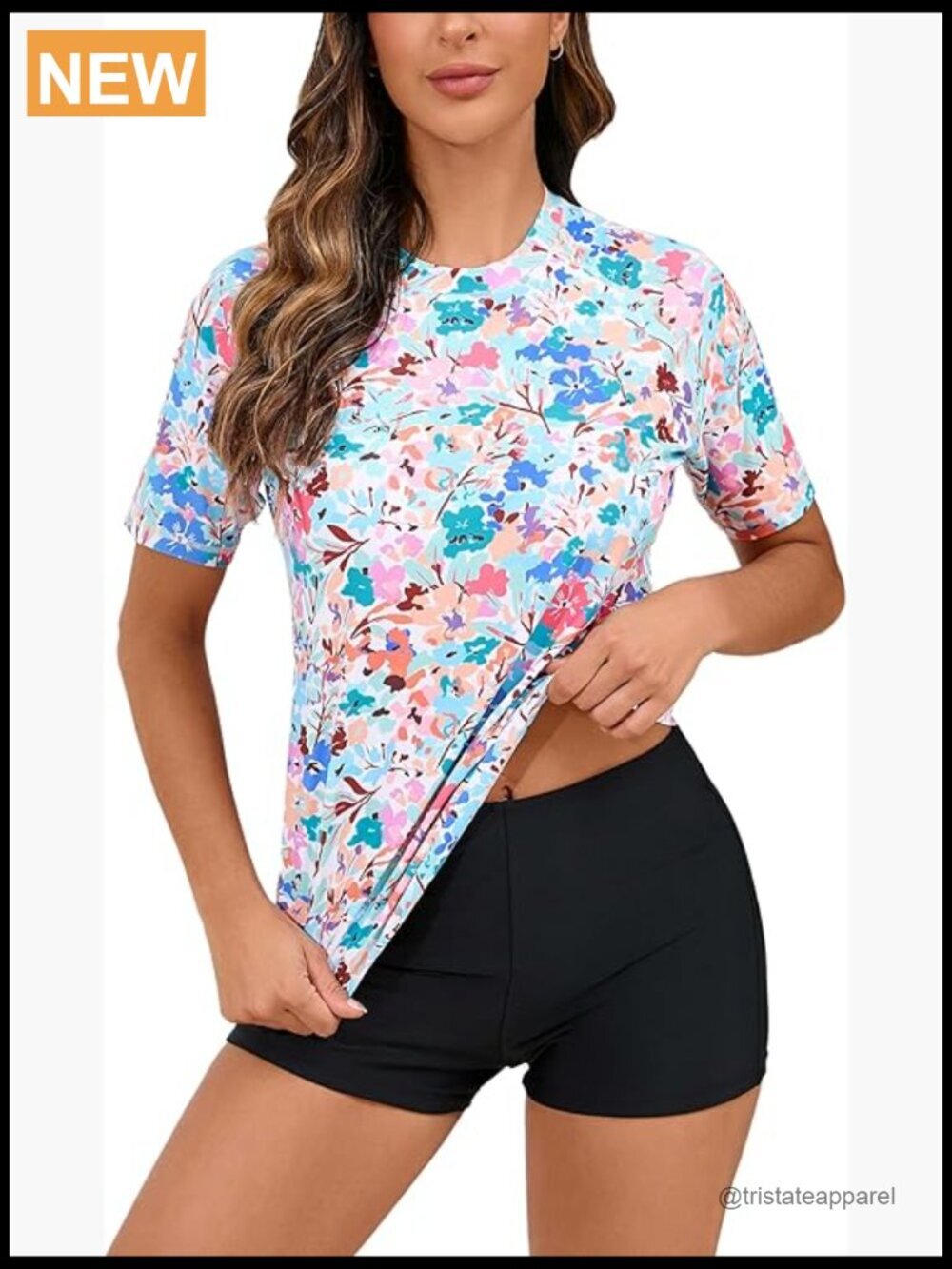 Two Piece Rash Guard Set with Built in Bra UPF 50 Board Shorts